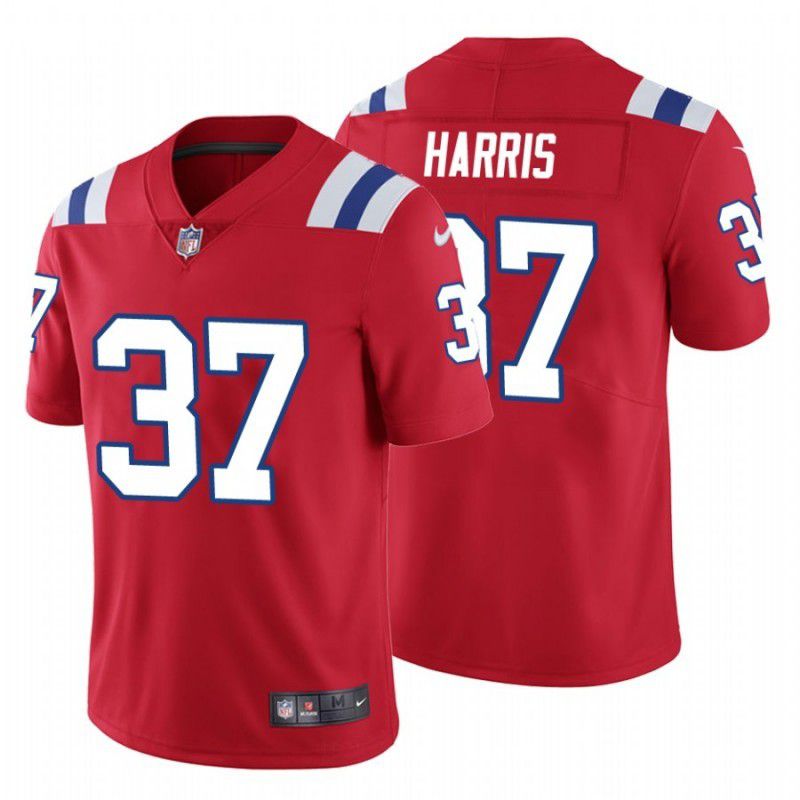 Men New England Patriots #37 Damien Harris Nike Red Vapor Limited NFL Jersey->new england patriots->NFL Jersey